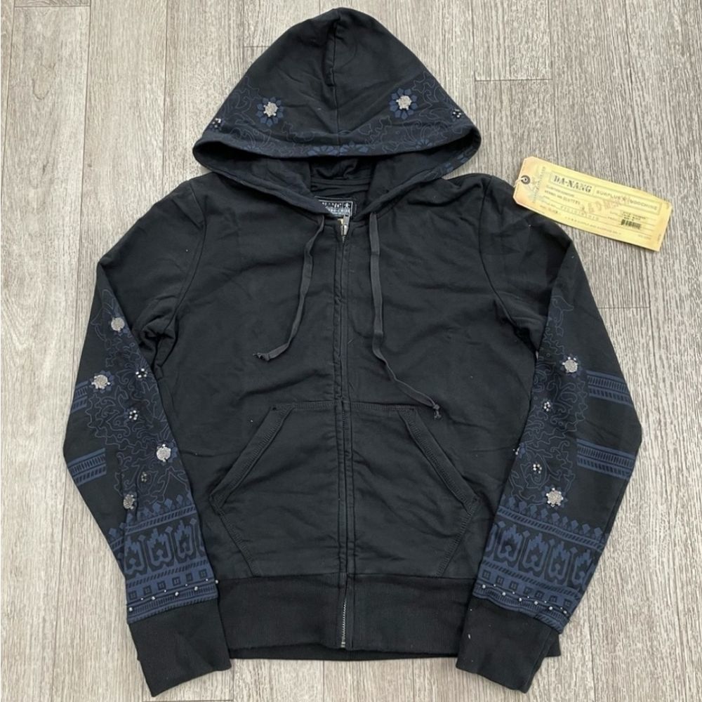 NWT Da Nang Black Bejeweled Hoodie-S